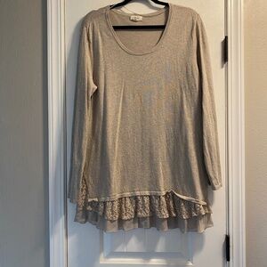 Style and Co Taupe Tunic Top Size XL